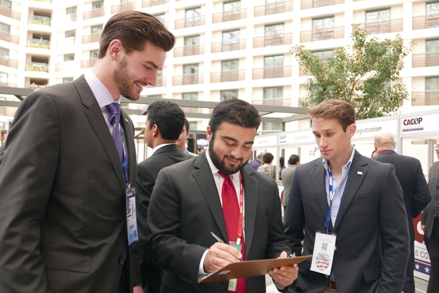 Hayden Padgett, left, president of East Bay Young Republicans; Bijan Mehryar, center, fellow in the state Senate; and Matt Bell, Young Republican. 