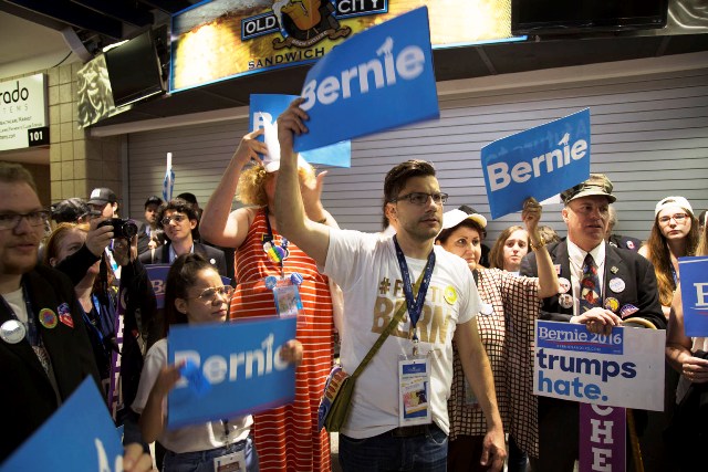 Bernie Sanders' supporters off the convention floor.