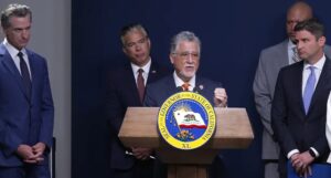 Sen. Anthony Portantino, Gov. Gavin Newsom, Attorney General Rob Bonta, Assemblymember Jesse Gabriel